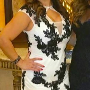 Lace white and black dress worn one time only